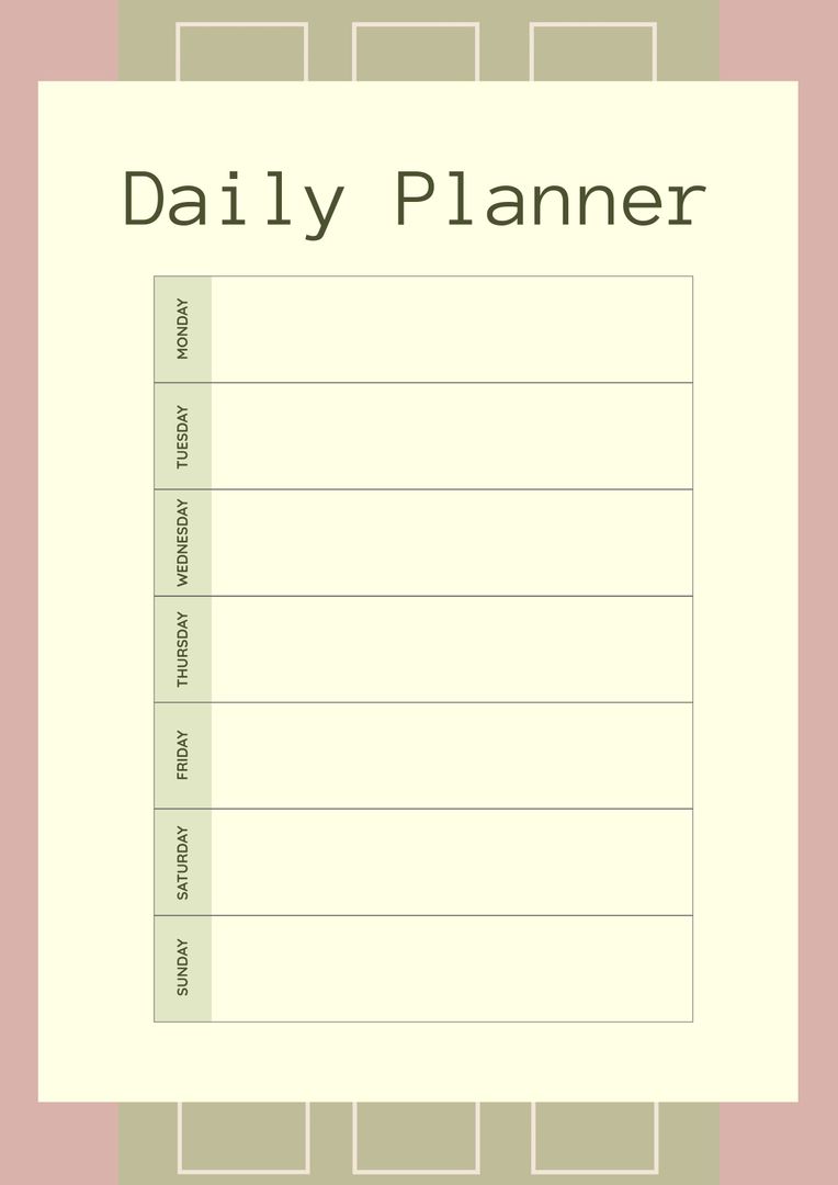 Minimalist Weekly Planner with Muted Colors - Download Free Stock Templates Pikwizard.com