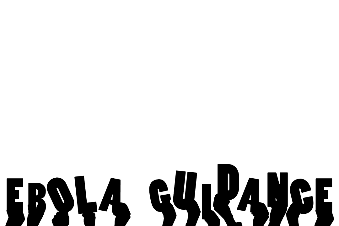 Hands Presenting Ebola Guidance Text on Transparent Background