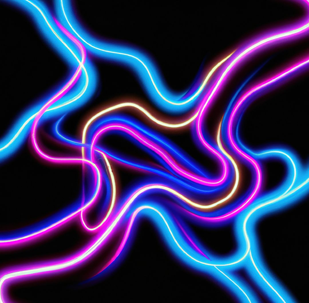 Close up of colorful neon lines on black backrgound - Free Images, Stock Photos and Pictures on Pikwizard.com