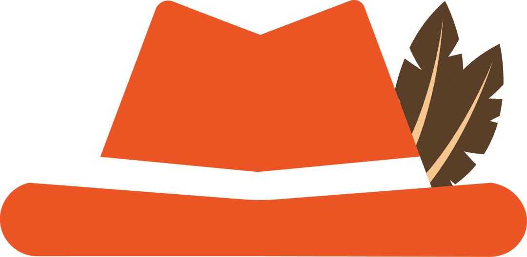 Vintage Fedora Hat with Feathers on Transparent Background