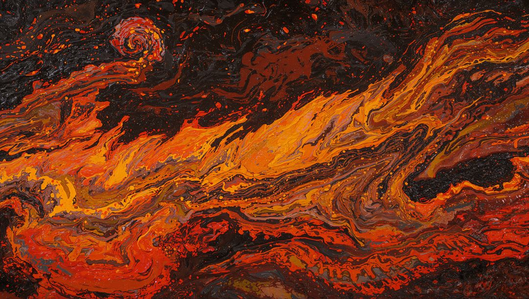 Fiery Fluid Abstract Art with Swirling Patterns