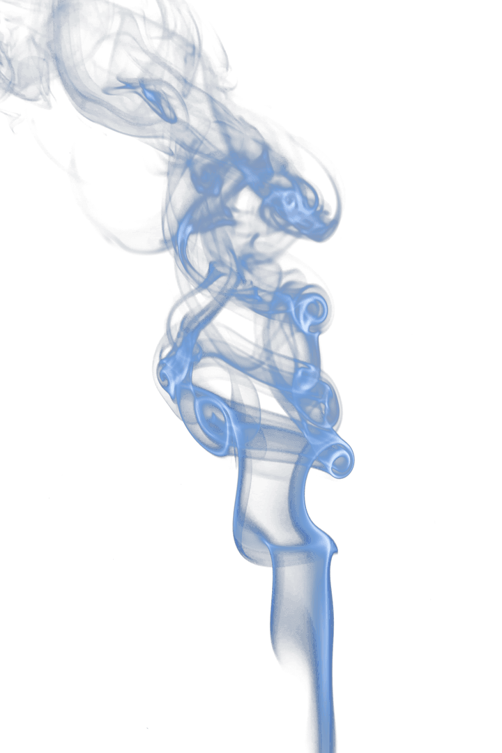 Mystical Blue Smoke Swirls on Transparent Background