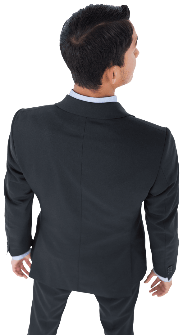 Back View Biracial Businessman Standing Transparent Background