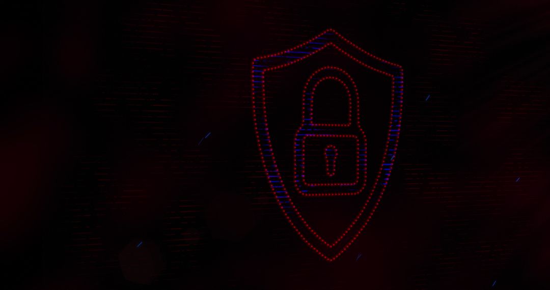 Cybersecurity Concept with Glowing Digital Padlock Icon