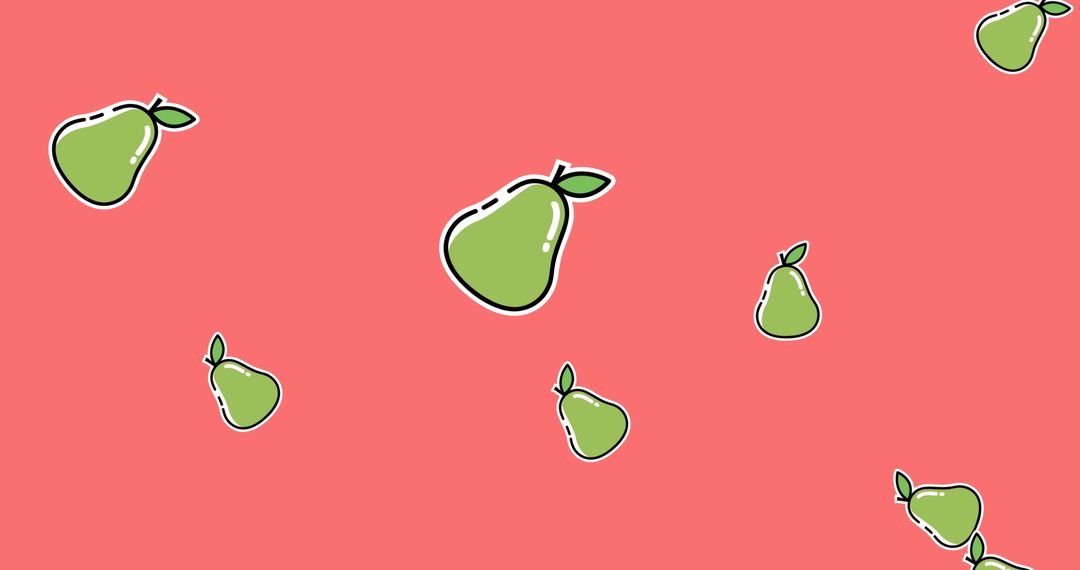 Fun Green Pears Pattern on Pink Background