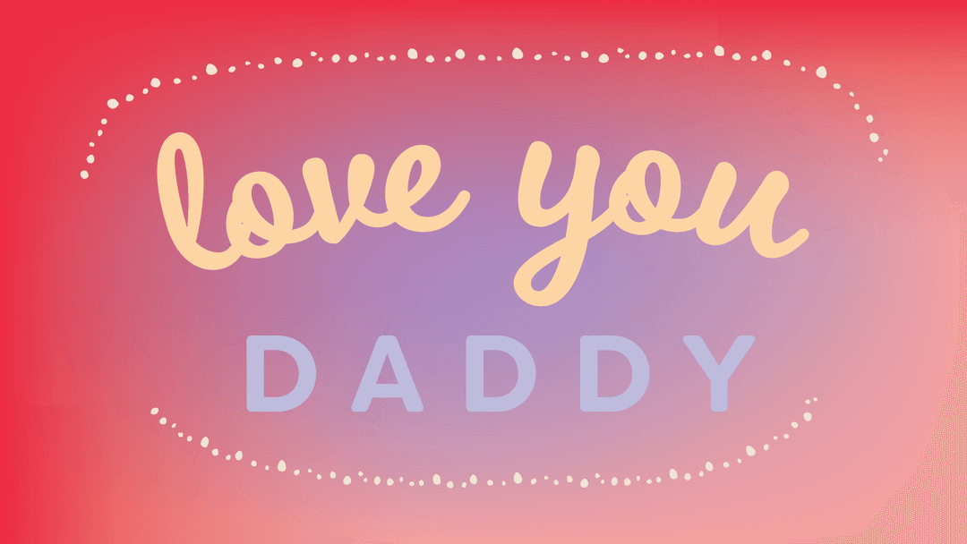 Love You Daddy Text on Red Transparent Background Vector Design
