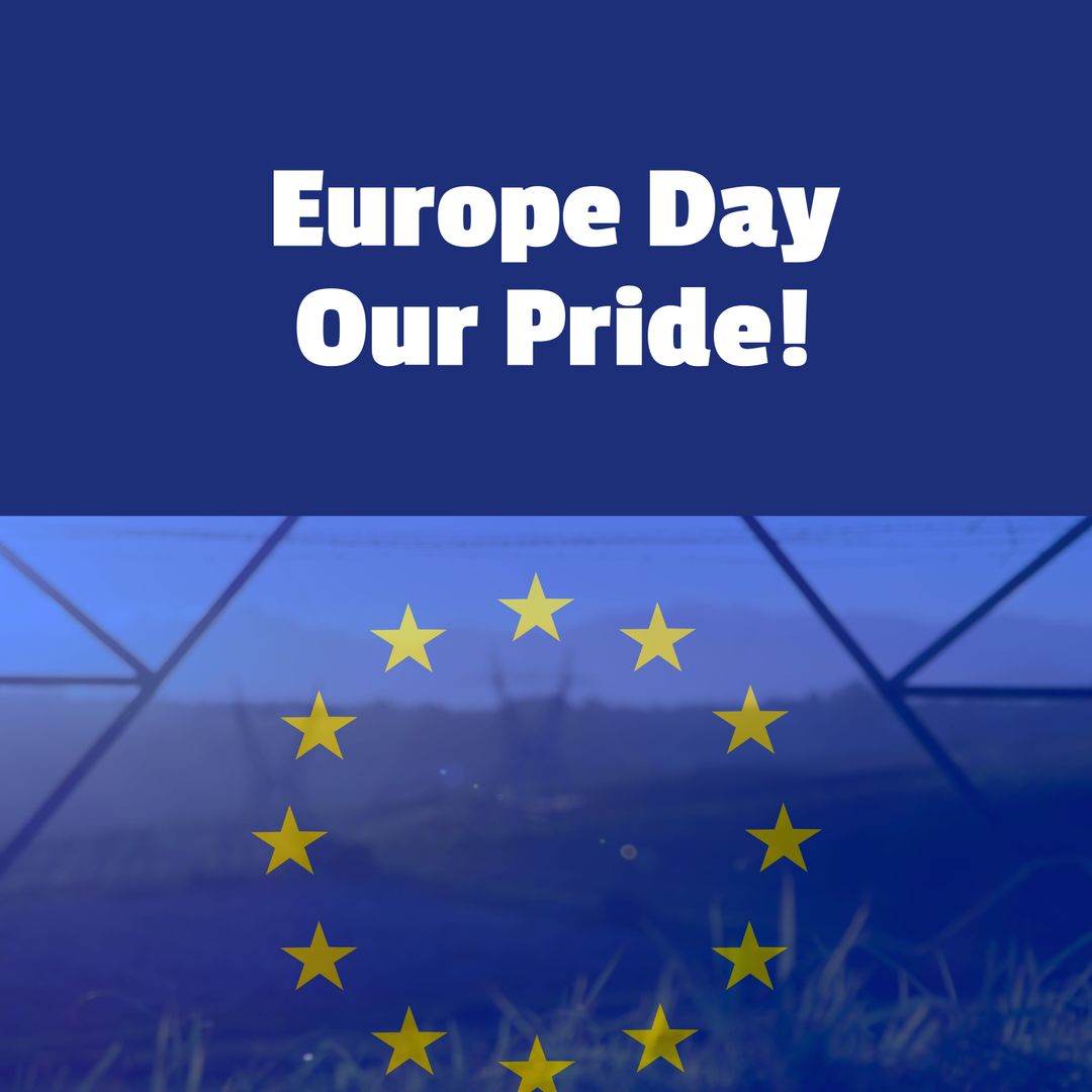 Celebrating Europe Day with European Union Flag