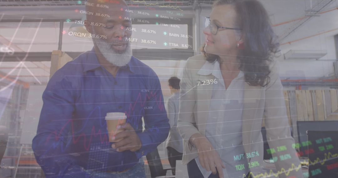 Diverse Business Professionals Discussing Financial Data