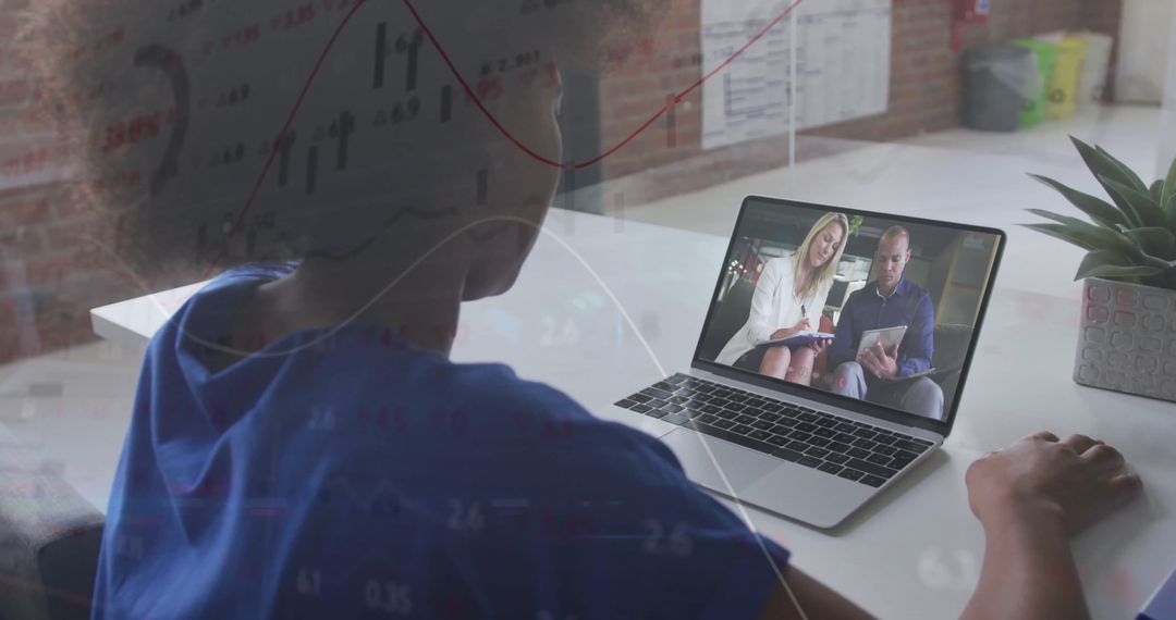 Virtual Meeting in Modern Office with Collaborative Teamwork