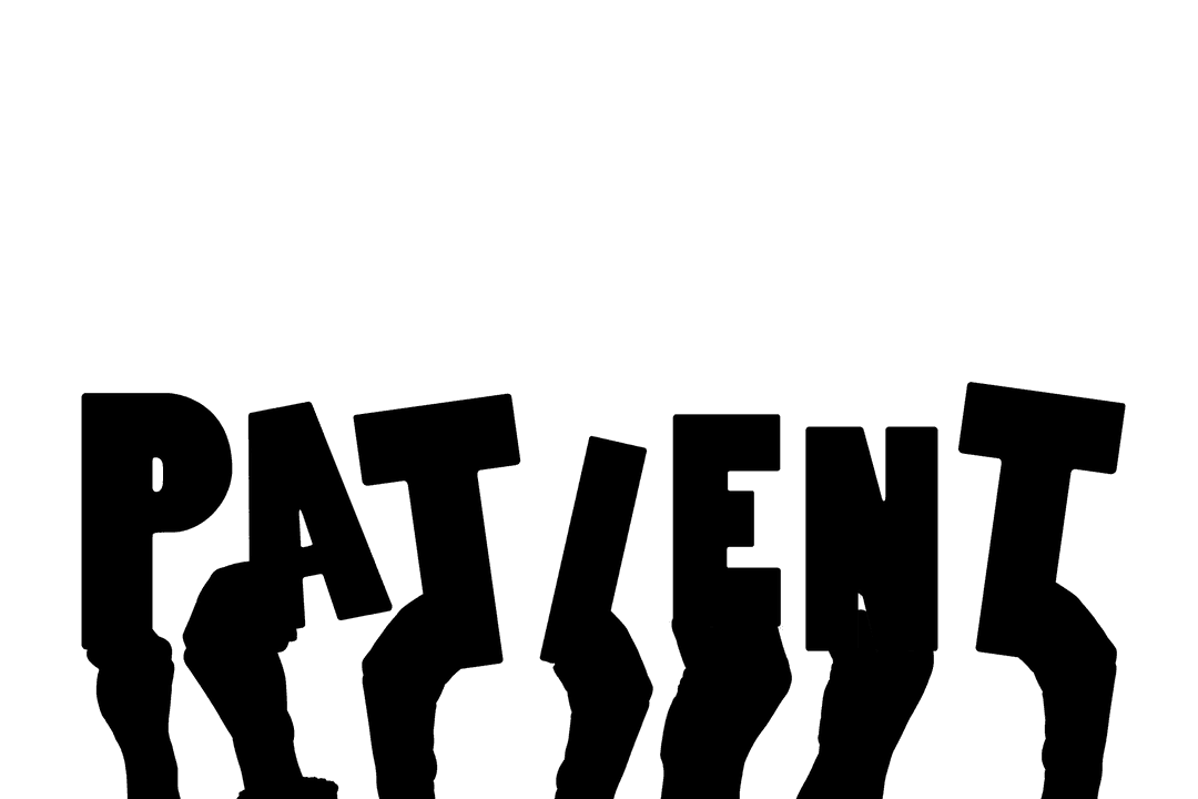 Transparent Hands Illustration with Patient Text for Healthcare