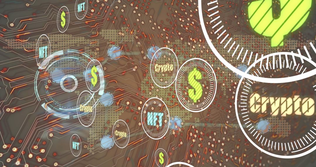 Digital Crypto Technology Network with Virtual Graphics