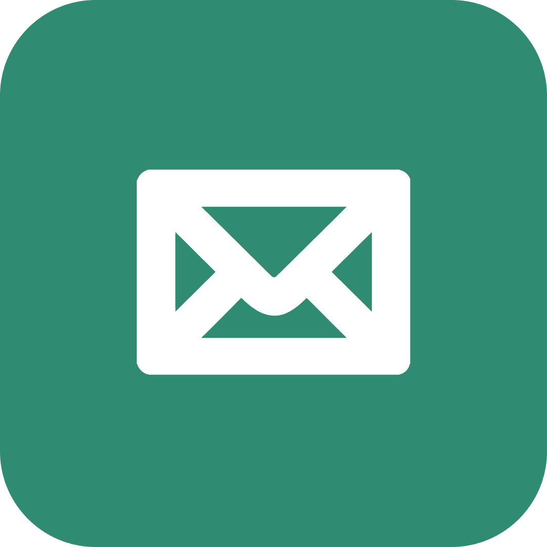 Minimalist Black Envelope Icon on Transparent Background