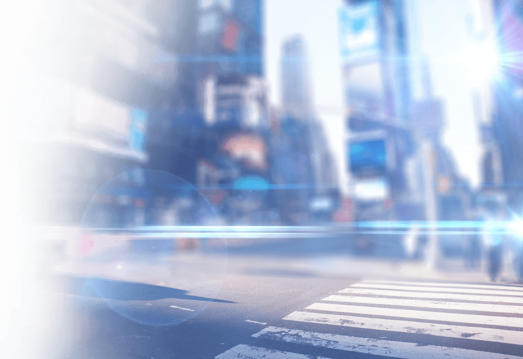 Futuristic Transparent Cityscape with Light Streaks