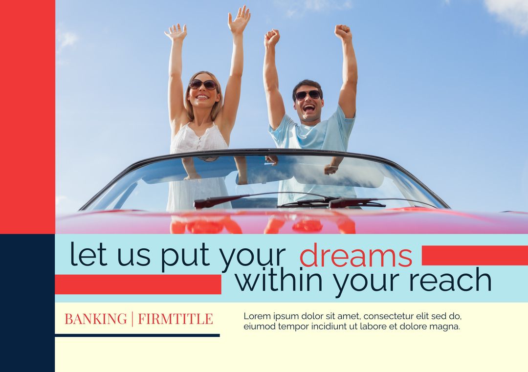 Joyful Couple Celebrating Financial Freedom in Convertible