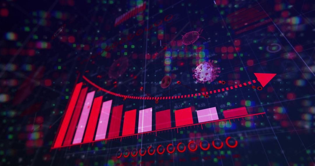 Futuristic Data Visualization Digital Interface with Rising Bar Chart