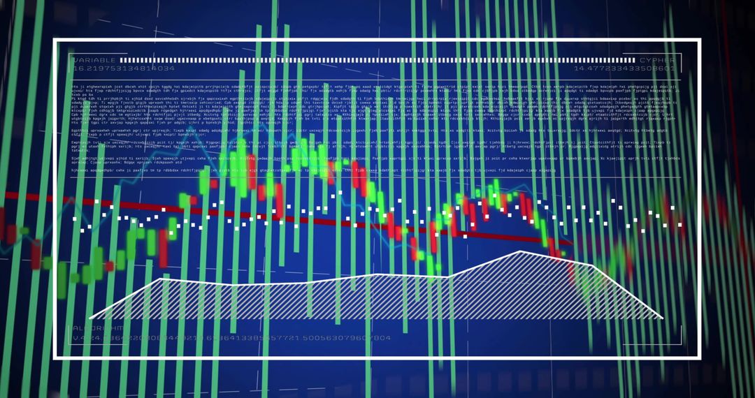 Digital Trading Screen with Candlestick and Trend Lines