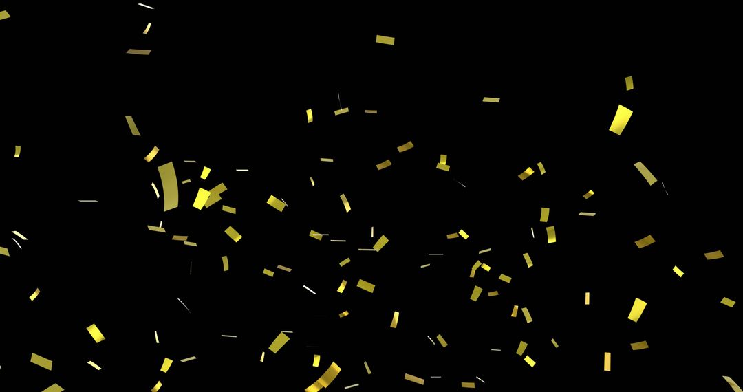 Golden Confetti Falling on Black Celebration Background - Free Images, Stock Photos and Pictures on Pikwizard.com