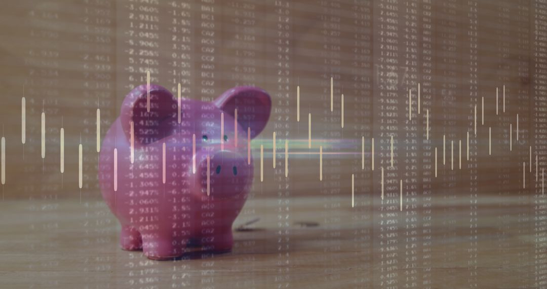 Financial Growth Concept with Piggy Bank and Data Visualization