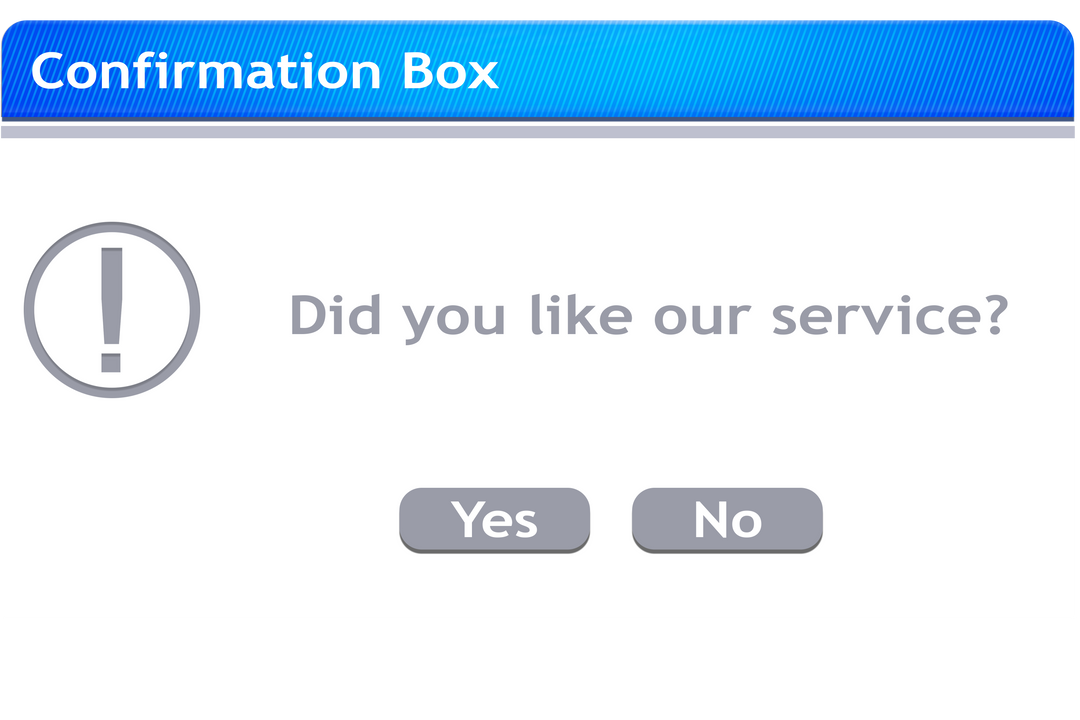 Transparent Confirmation Box with Customer Satisfaction Question and Options - Download Free Stock Images Pikwizard.com