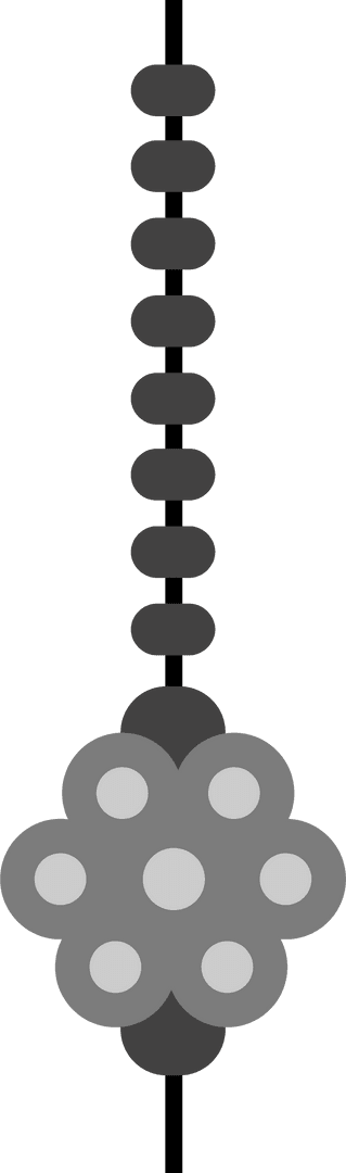 Transparent Beaded Flower Pendant on Thin Black Cord