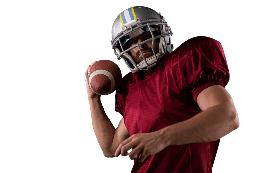 Caucasian Rugby Player Holding Ball Transparent PNG