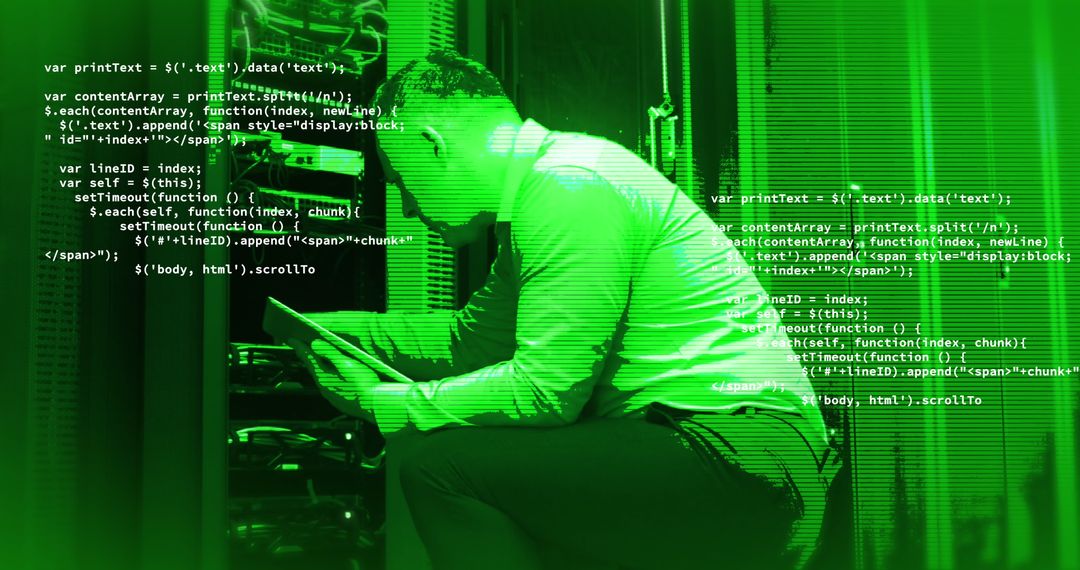 IT Technician Programming at Computer Servers for Data Processing - Free Images, Stock Photos and Pictures on Pikwizard.com