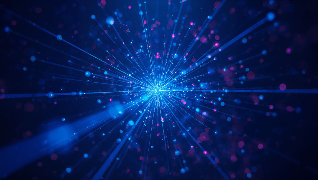 Bursting Light Rays with Vibrant Particles in Digital Dreamscape