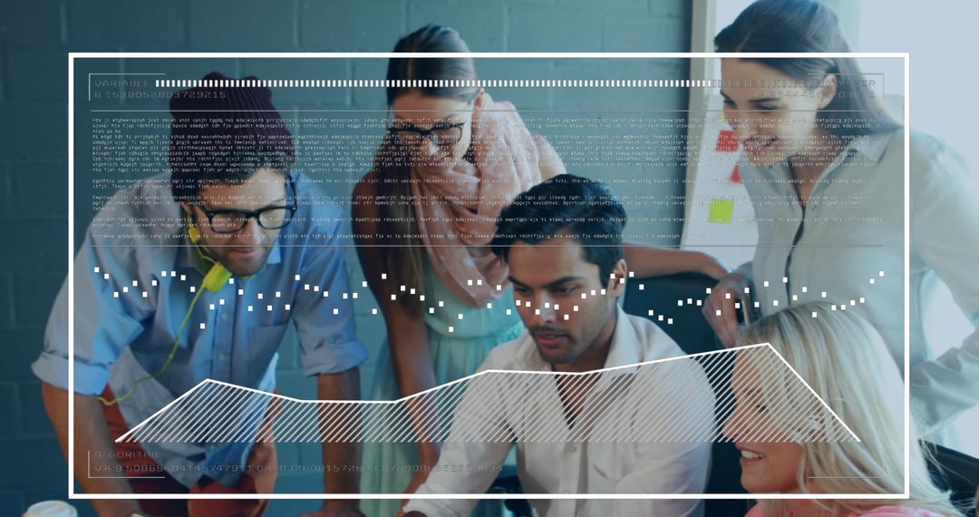 Diverse Team Collaboration in Modern Office with Digital Charts