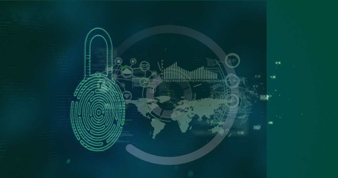 Futuristic Digital Security Interface with Global Connection