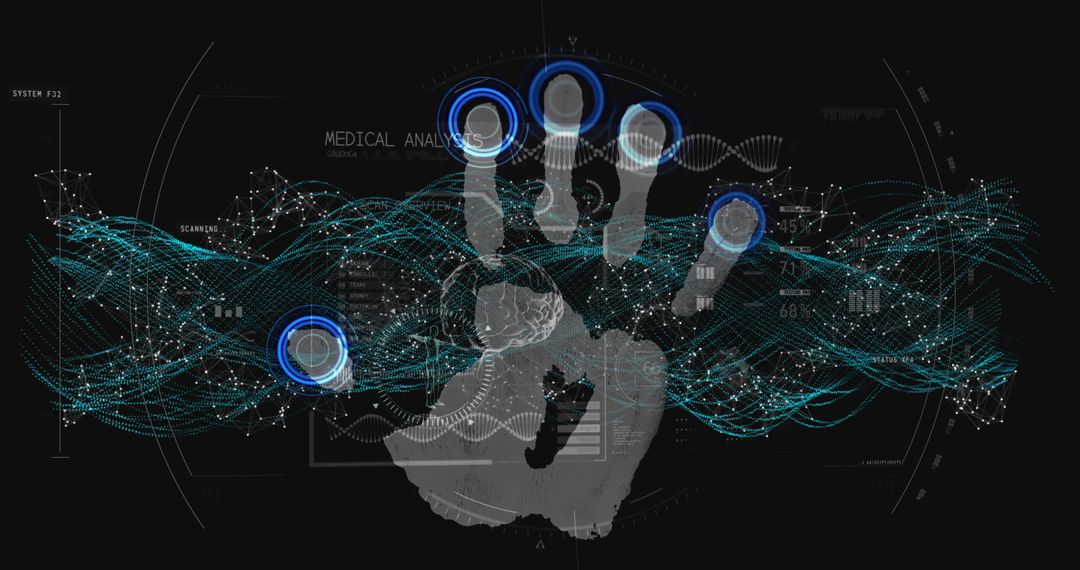 Biometric Handprint Overlay with Digital DNA Analysis