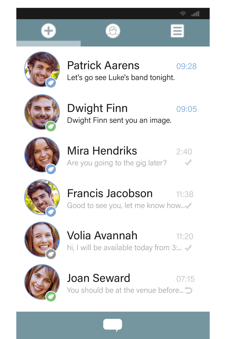 Transparent Digital Illustration of Messaging App Interface
