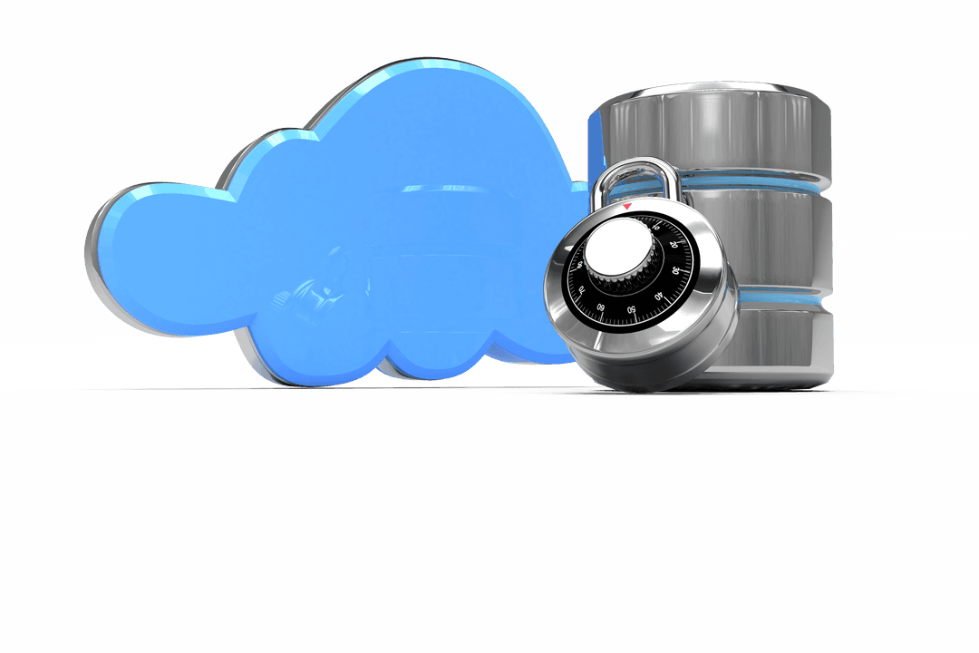 Transparent Cloud Security with Database Icon and Lock - Download Free Stock Images Pikwizard.com