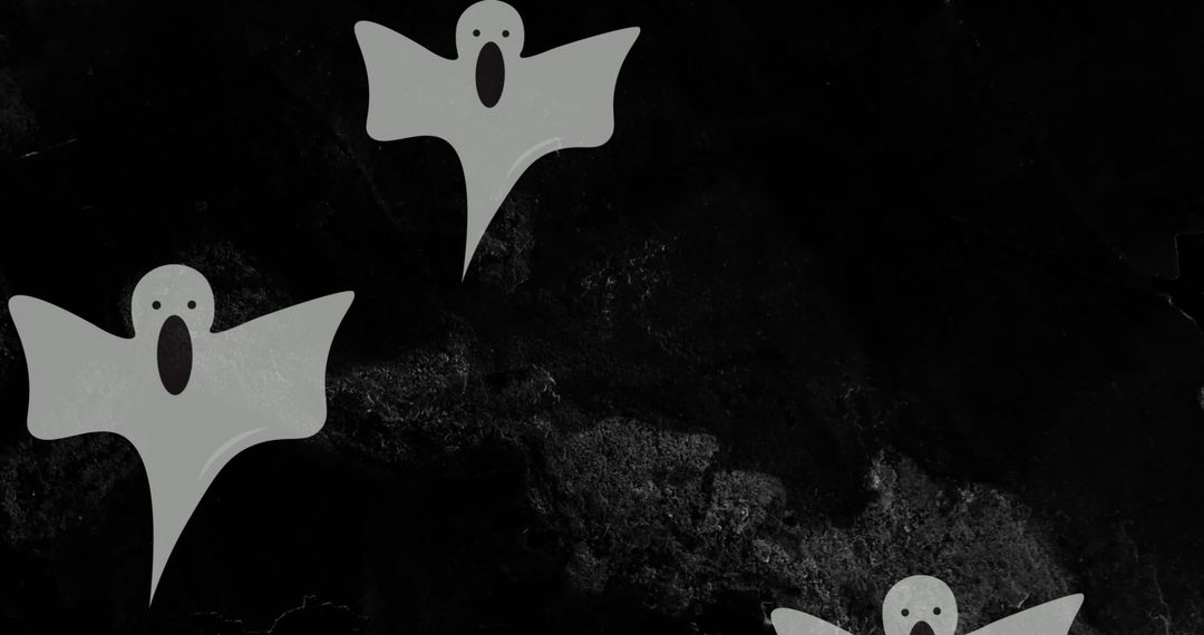 Floating Ghosts on Mysterious Dark Background