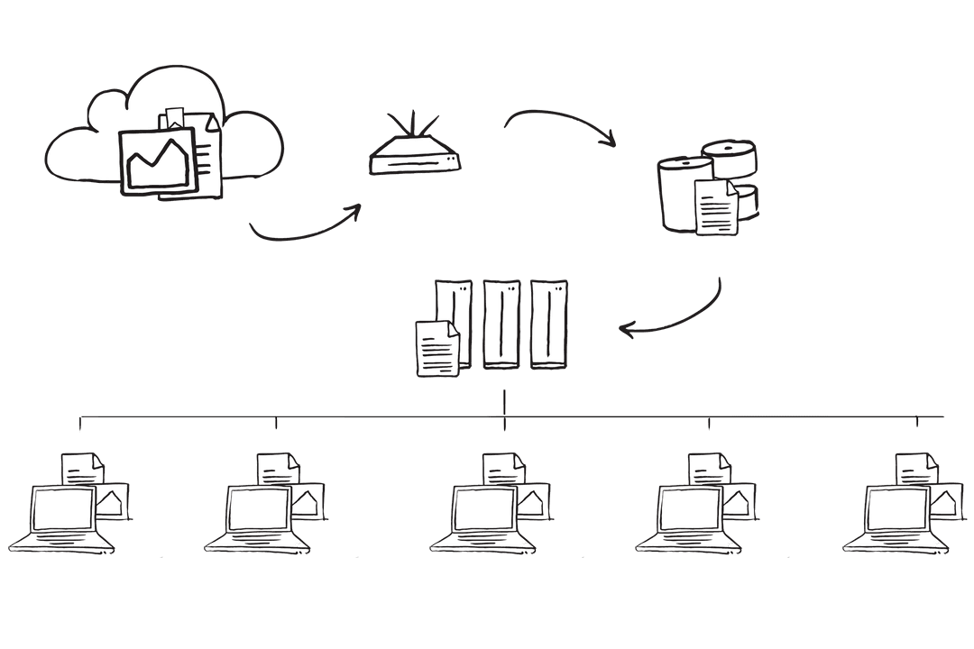 Digital Communication Network Illustration on Transparent Background