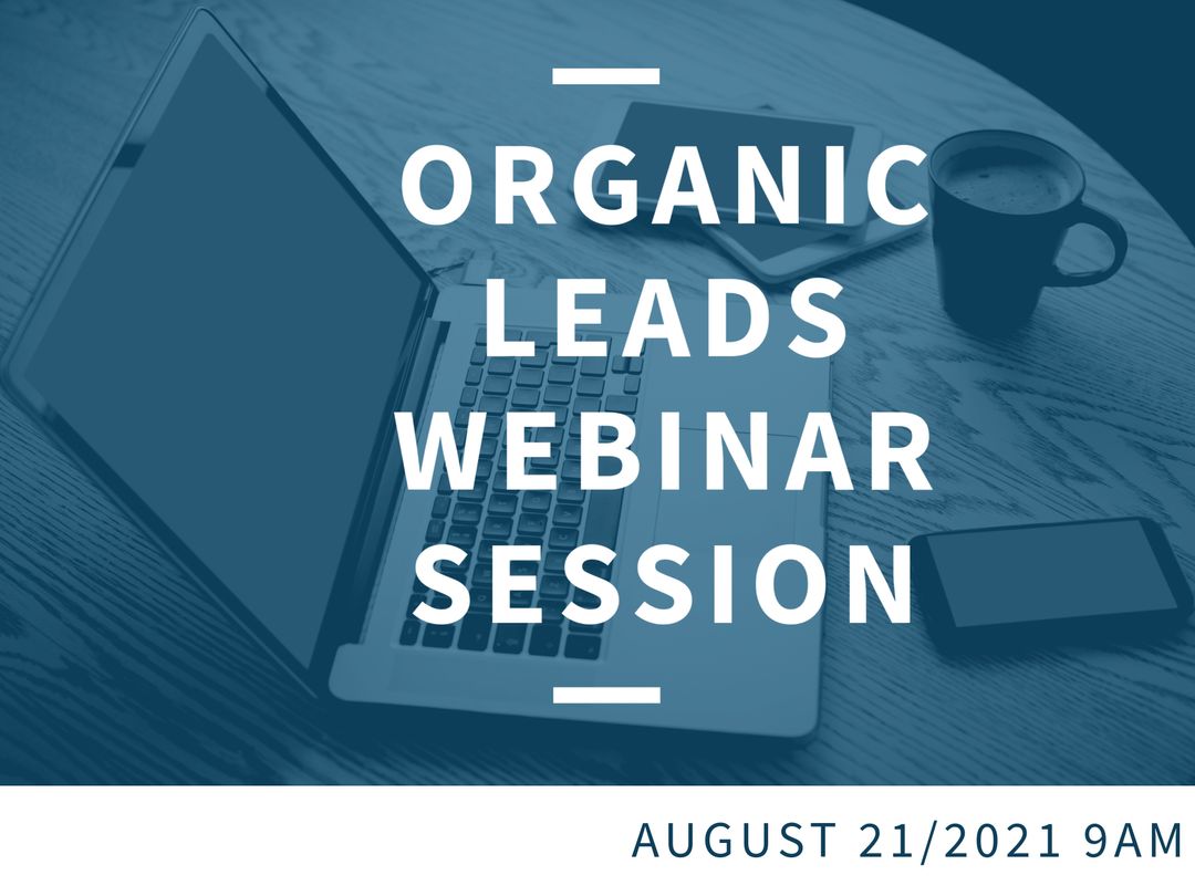 Webinar Announcement on Laptop with Coffee and Tech Devices