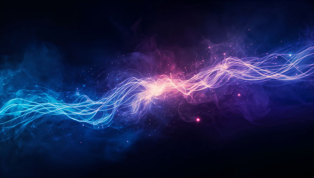 Abstract Energy Streams Converging in Cosmic Space Backdrop