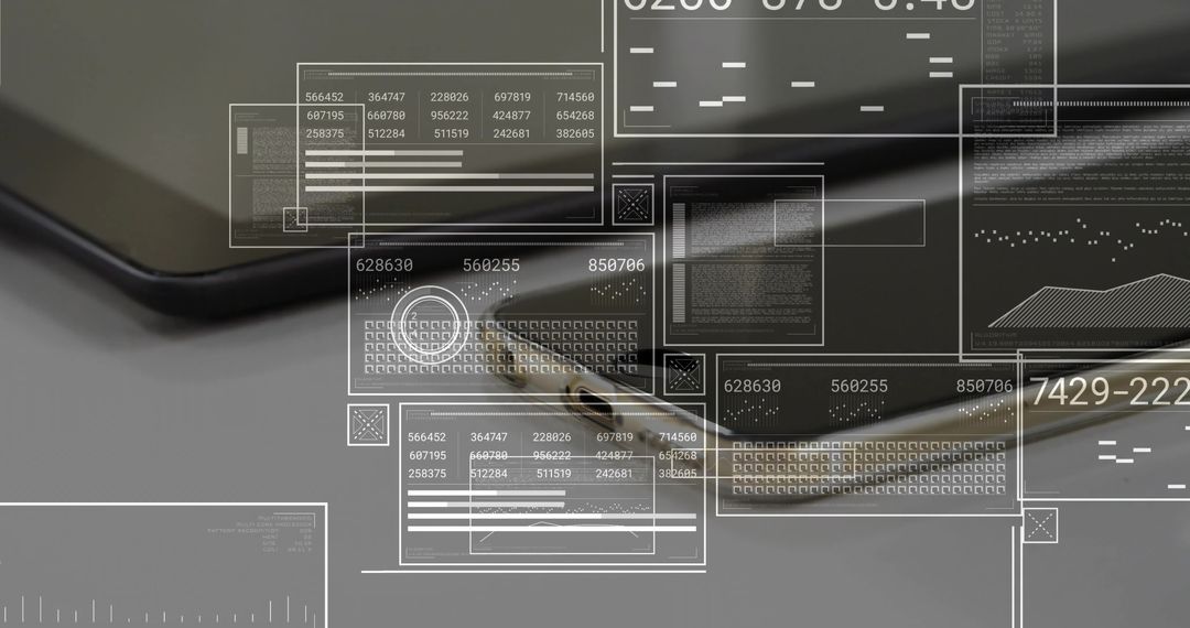 Modern Workspace with Digital Data Visualizations on Laptop