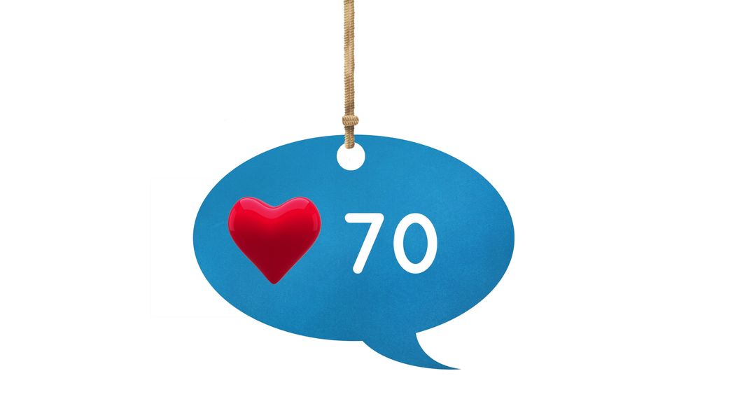 70 Likes Comment Bubble Hanging from String