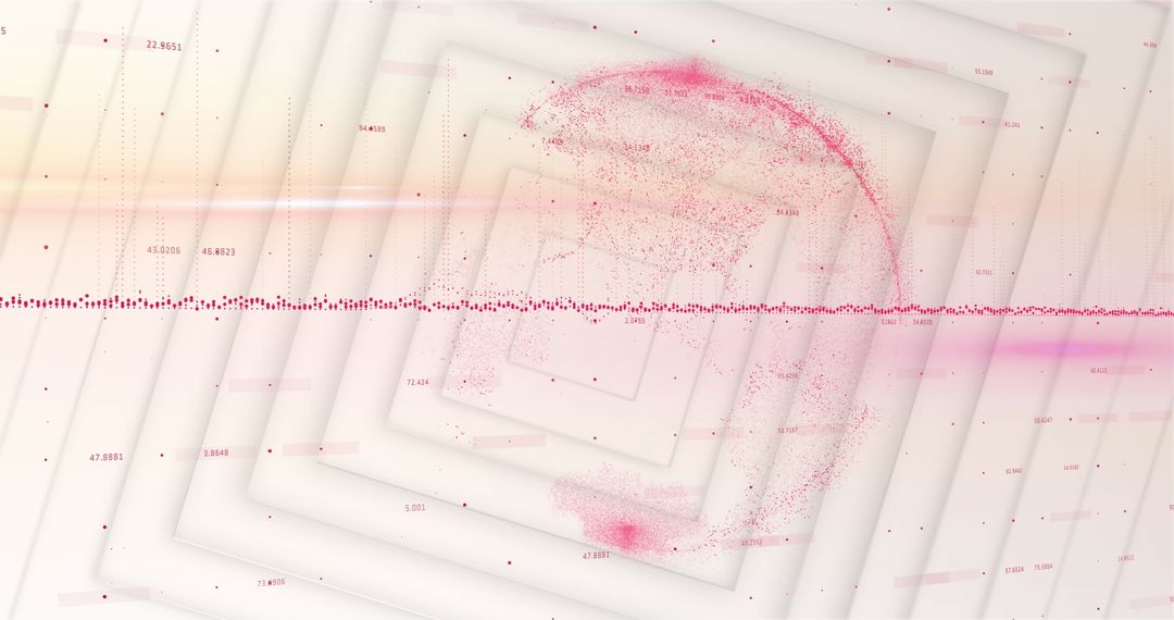Digital Globe Embraced by Data Patterns on Neutral Background