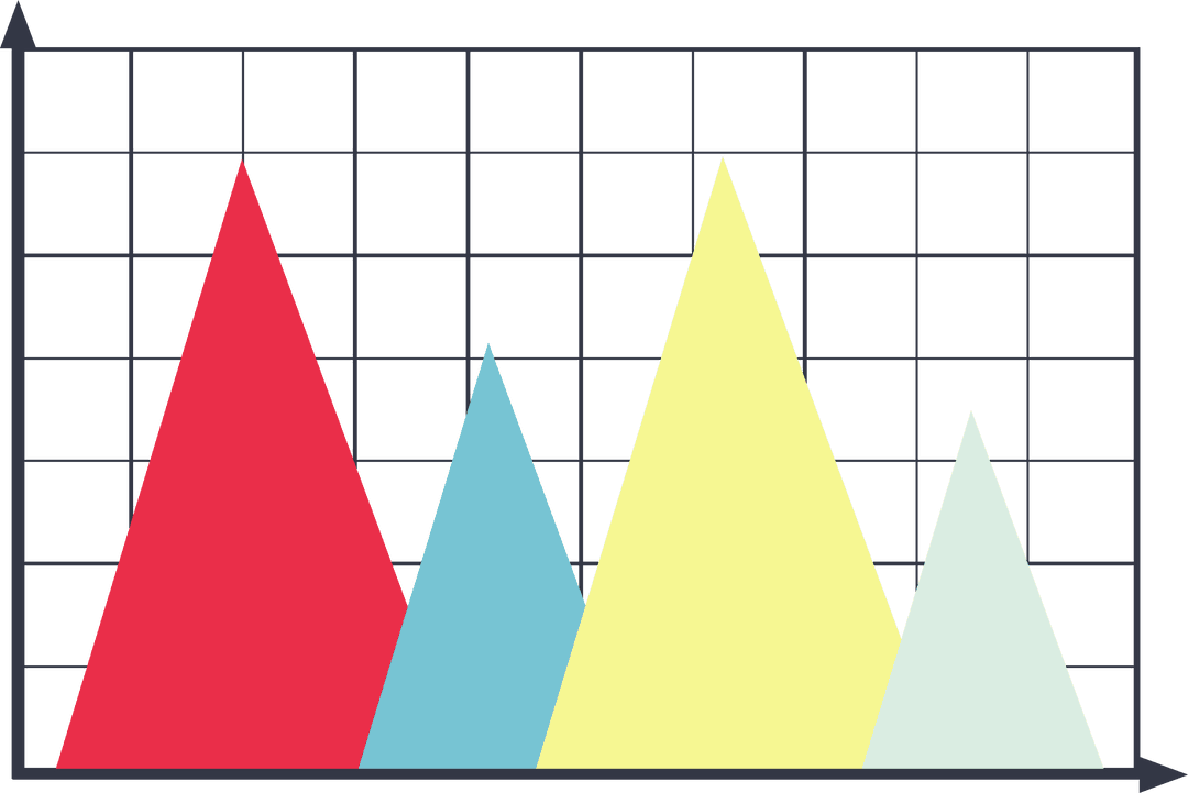 Colorful Transparent Chart Illustration on Isolated Background