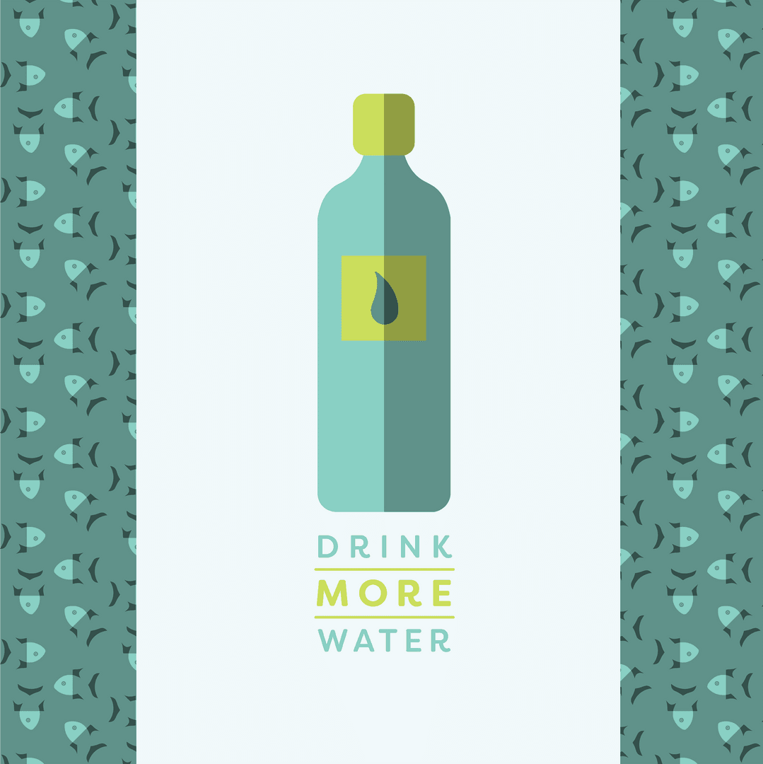Drink More Water Illustration for Transparent Background