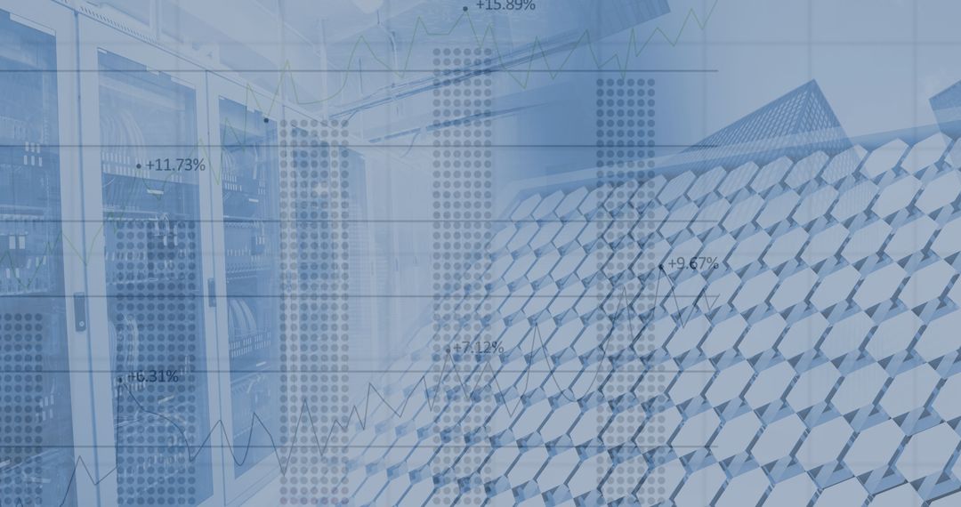 Global Financial Data Overlapping with Solar Panel Background