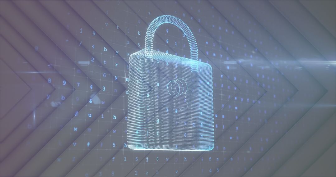 Digital Lock on Hexadecimal Background Symbolizing Cyber Security