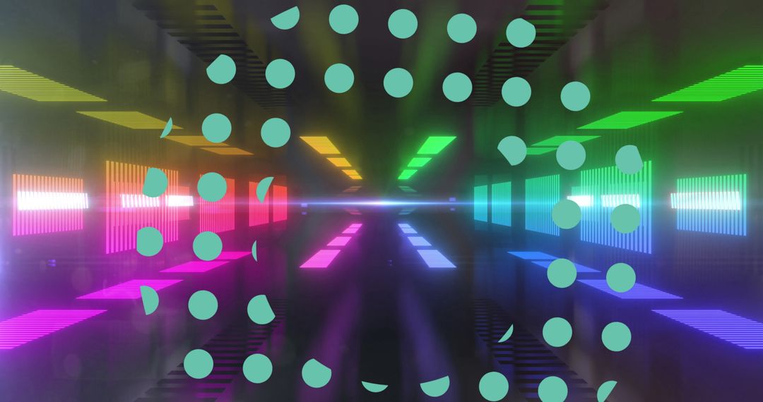 Vibrant Neon and Green Dots on Digital Canvas