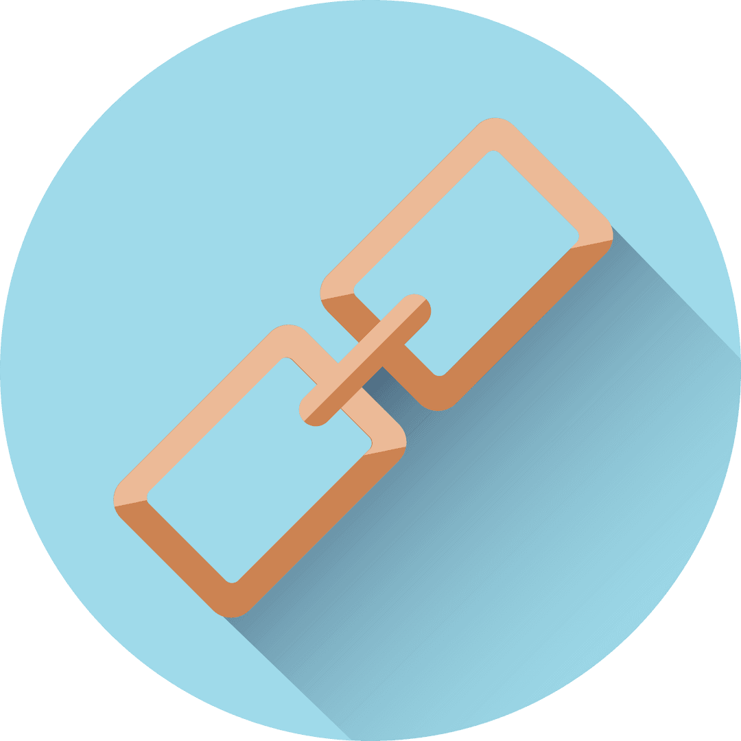 Transparent Chain Link Icon with Flat Style Vector Design