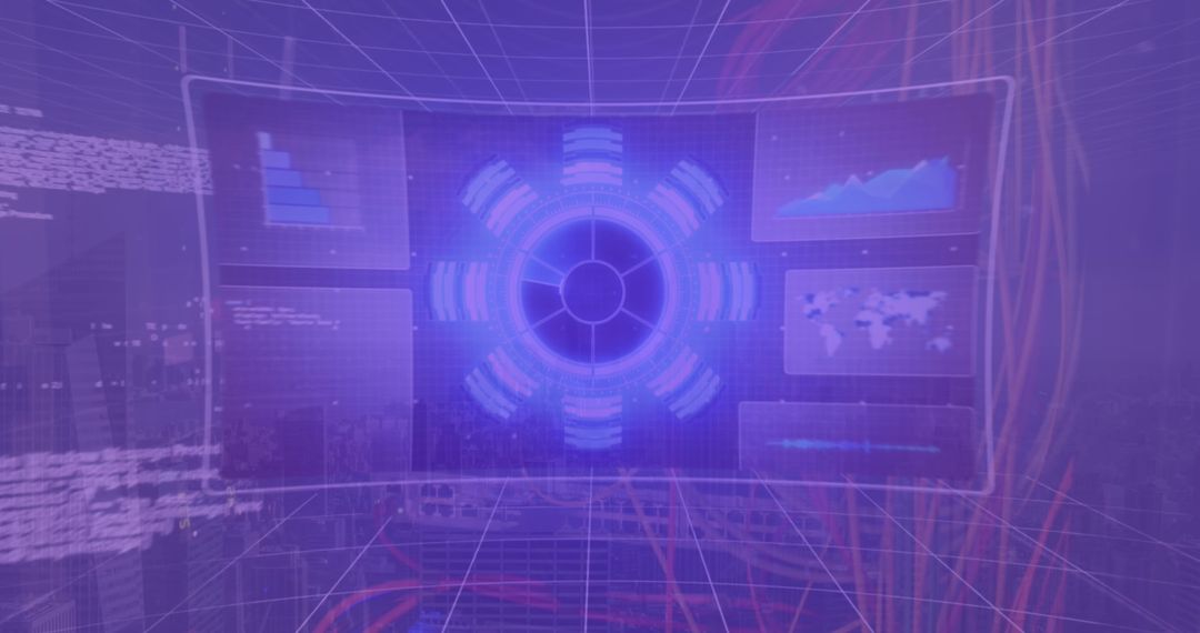 Digital Financial Dashboard Interface with Global Data Graphics