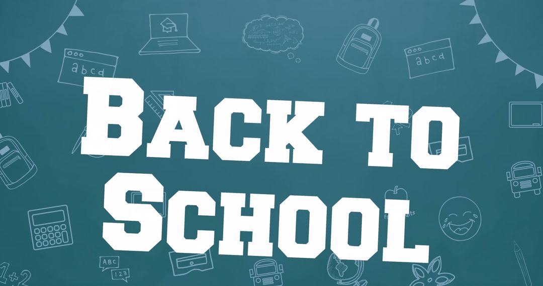 Back to School Text on Green Chalkboard Background