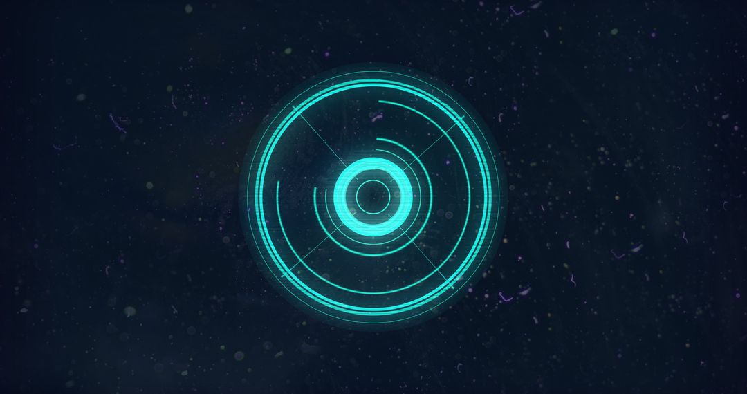 Futuristic Glowing Digital Radar Display