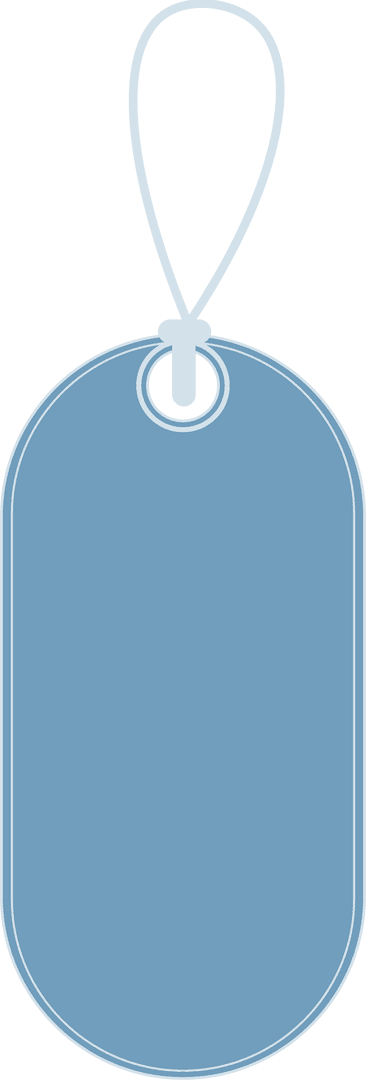 Blue Tag Illustration on Transparent Background with Copy Space