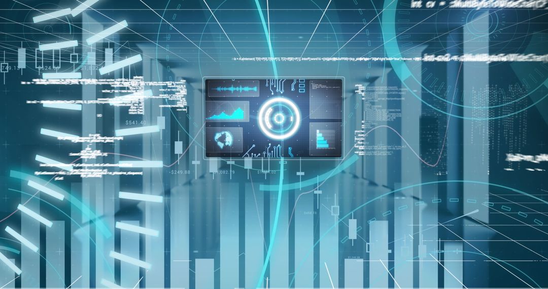 Futuristic Digital Data Visualization in Virtual Environment